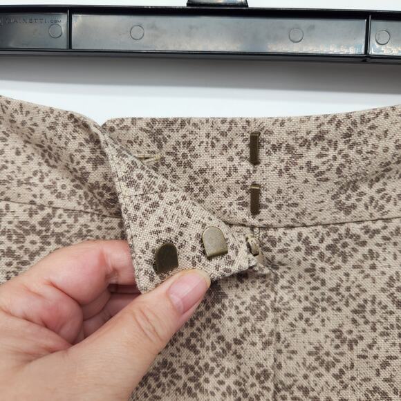 NWT LOFT Tan 100% Linen Floral Geometric Mini Skirt Women's 6 - Picture 5 of 8
